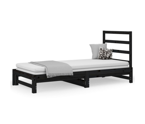 Sofá cama extraíble sin colchón negro 2x(90x200) cm