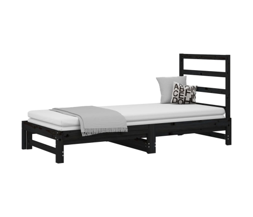 Sofá cama extraíble sin colchón negro 2x(90x200) cm