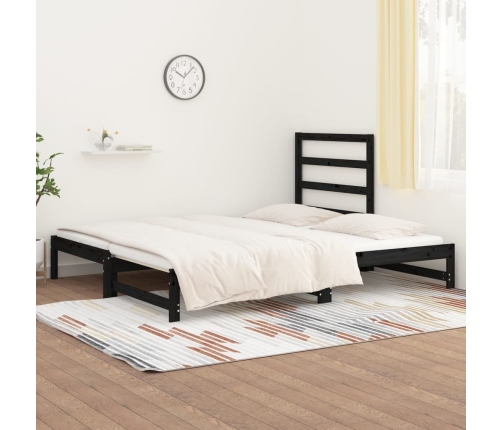 Sofá cama extraíble sin colchón negro 2x(90x200) cm