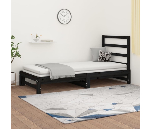 Sofá cama extraíble sin colchón negro 2x(90x200) cm