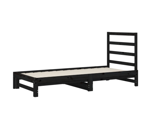 Sofá cama extraíble sin colchón negro 2x(90x190) cm