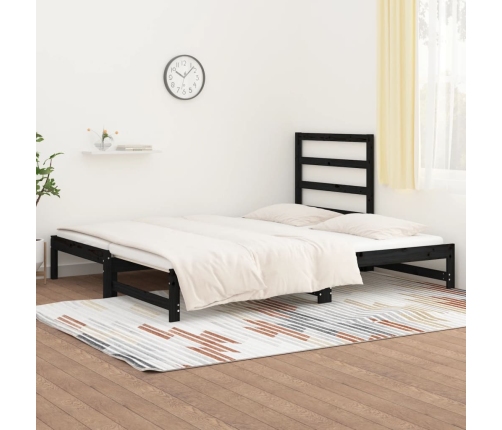 Sofá cama extraíble sin colchón negro 2x(90x190) cm