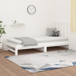 Sofá cama extraíble sin colchón blanco 2x(90x200) cm