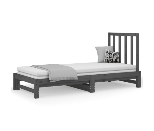 Sofá cama extraíble sin colchón gris 2x(90x200) cm
