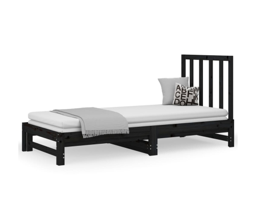 Sofá cama extraíble sin colchón negro 2x(90x190) cm