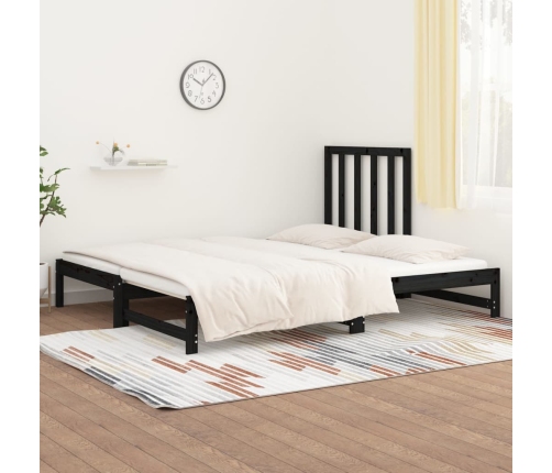 Sofá cama extraíble sin colchón negro 2x(90x190) cm