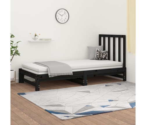 Sofá cama extraíble sin colchón negro 2x(90x190) cm