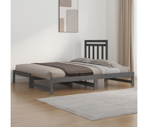 Sofá cama extraíble sin colchón gris 2x(90x200) cm