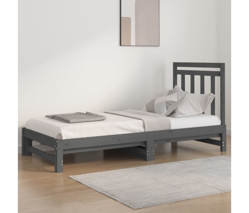 Sofá cama extraíble sin colchón gris 2x(90x200) cm