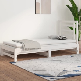 Sofá cama extraíble sin colchón blanco 2x(90x200) cm