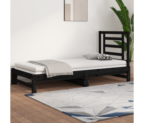 Sofá cama extraíble sin colchón negro 2x(90x200) cm