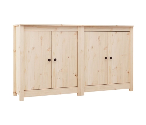 Aparador 2 uds de madera maciza de pino 70x35x80 cm