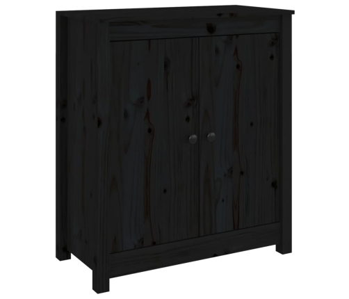 Aparador 2 uds de madera maciza de pino negro 70x35x80 cm