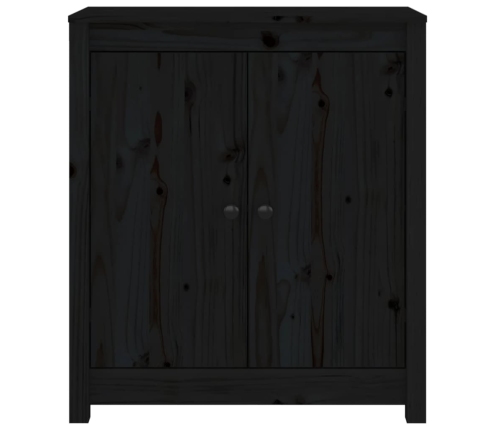 Aparador 2 uds de madera maciza de pino negro 70x35x80 cm