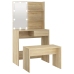 Set de tocador con LED madera contrachapada roble Sonoma