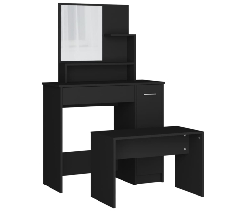 Juego de muebles de tocador negro 86,5x35x136 cm