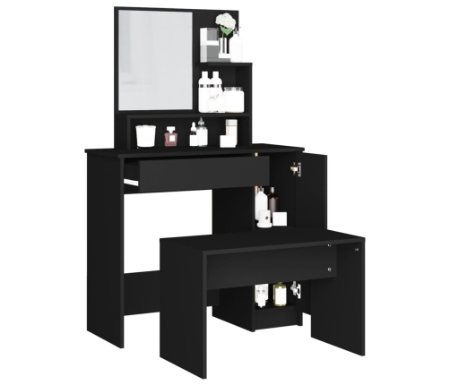 Juego de muebles de tocador negro 86,5x35x136 cm