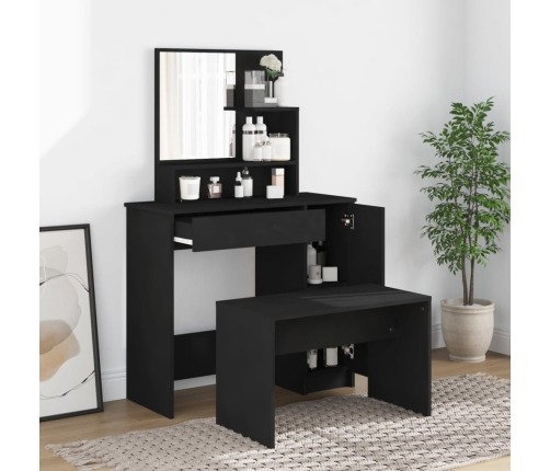 Juego de muebles de tocador negro 86,5x35x136 cm