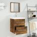 Mueble de baño con lavabo madera contrachapada roble ahumado