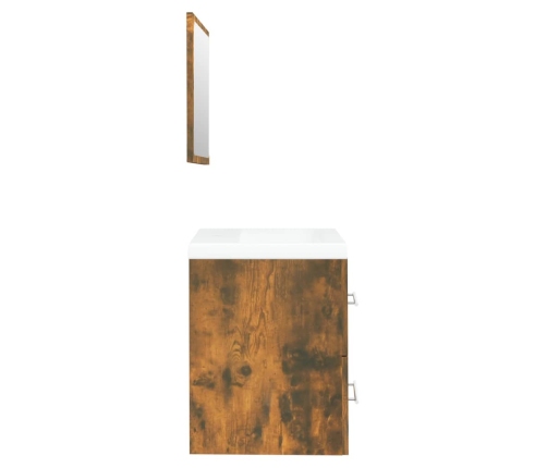 Mueble de baño con lavabo madera contrachapada roble ahumado