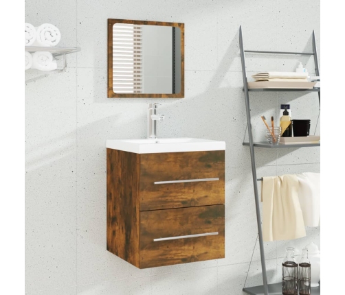 Mueble de baño con lavabo madera contrachapada roble ahumado