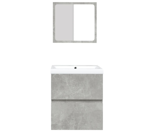 Armario de lavabo con lavamanos y espejo gris hormigón