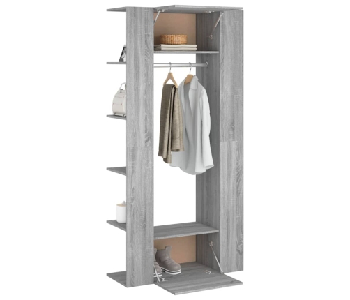 Mueble de recibidor 2 uds madera contrachapada gris Sonoma