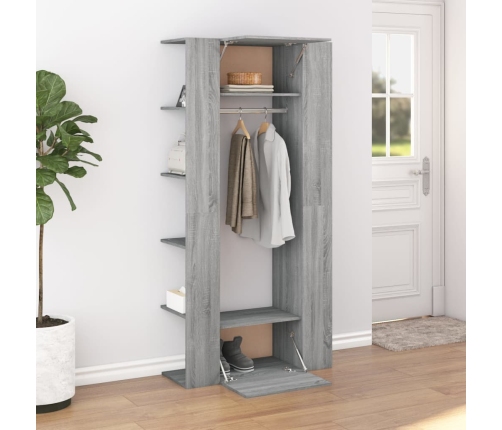 Mueble de recibidor 2 uds madera contrachapada gris Sonoma