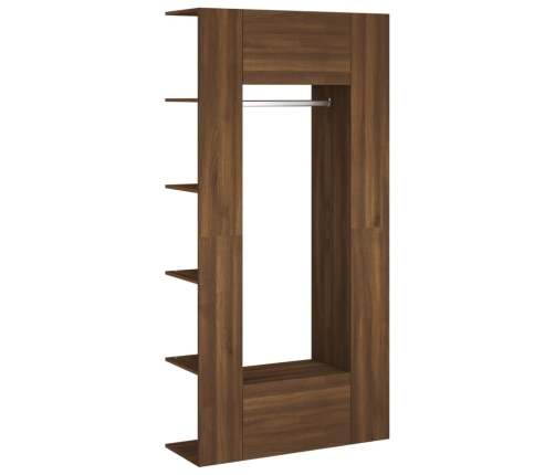 Mueble de recbidor 2 uds madera contrachapada marrón roble