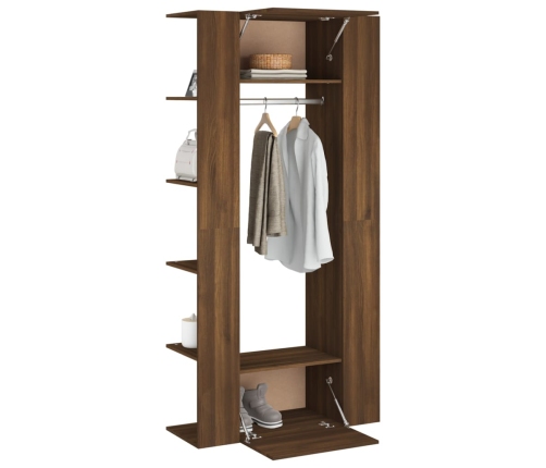 Mueble de recbidor 2 uds madera contrachapada marrón roble