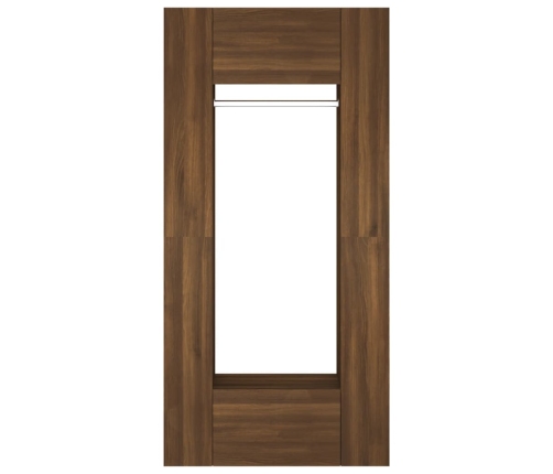 Mueble de recbidor 2 uds madera contrachapada marrón roble