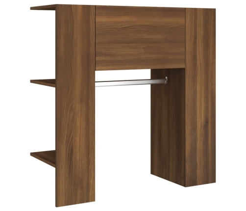 Mueble de recbidor 2 uds madera contrachapada marrón roble