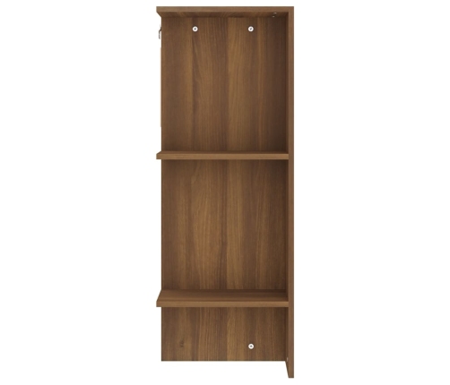 Mueble de recbidor 2 uds madera contrachapada marrón roble