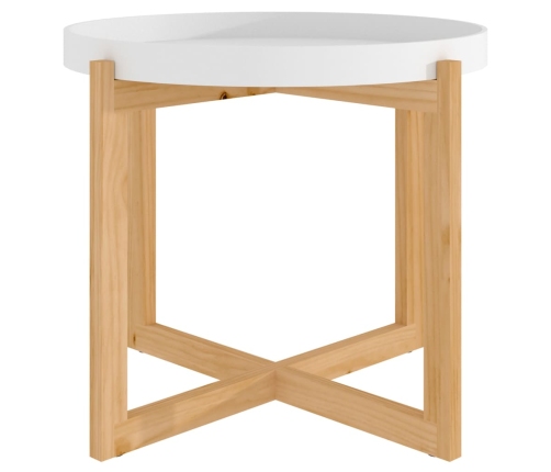 vidaXL Mesa de centro madera contrachapada y pino blanco 53x53x43,5cm