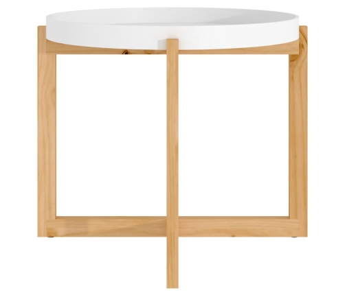 vidaXL Mesa de centro madera contrachapada y pino blanco 53x53x43,5cm