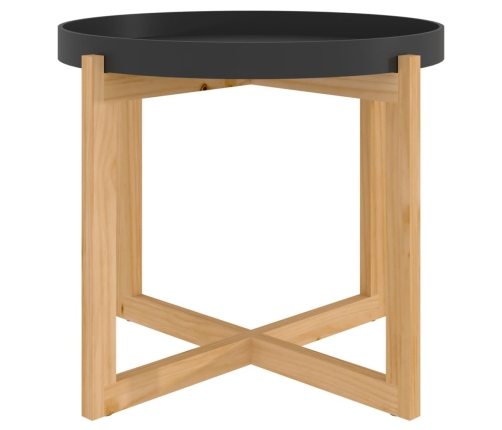 Mesa de centro madera contrachapada y pino negro 53x53x43,5 cm