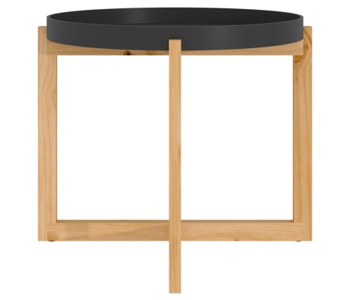 Mesa de centro madera contrachapada y pino negro 53x53x43,5 cm