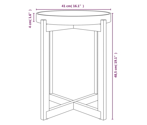 Mesa de centro madera contrachapada y pino blanco 41x41x48,5cm