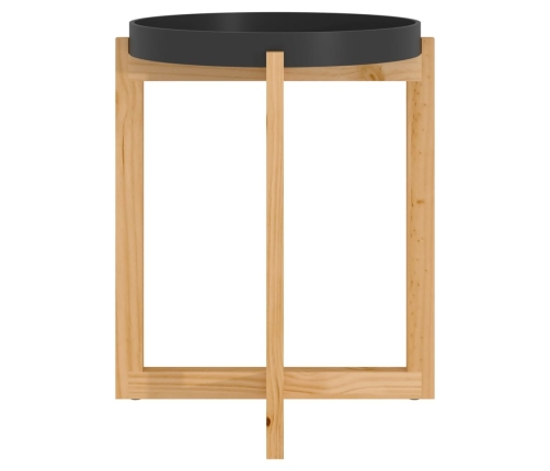 Mesa de centro madera contrachapada y pino negro 41x41x48,5 cm