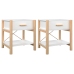 Mesitas de noche 2 uds madera contrachapada blanco 42x38x45 cm