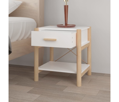 Mesitas de noche 2 uds madera contrachapada blanco 42x38x45 cm