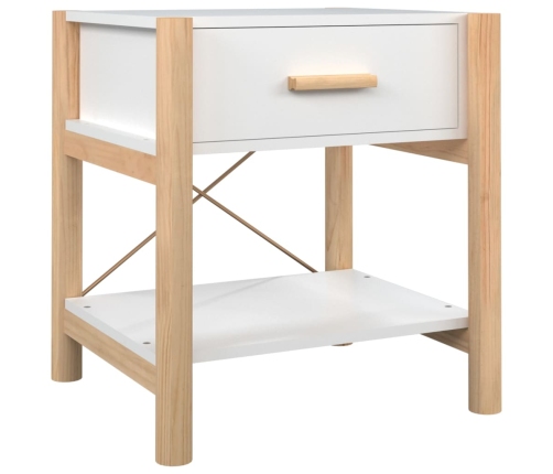 Mesitas de noche 2 uds madera contrachapada blanco 42x38x45 cm