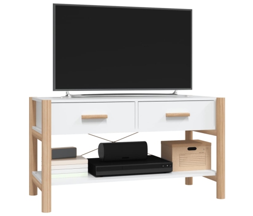 vidaXL Mueble para TV madera contrachapada blanco 82x38x45 cm