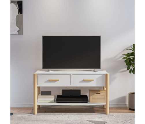 vidaXL Mueble para TV madera contrachapada blanco 82x38x45 cm