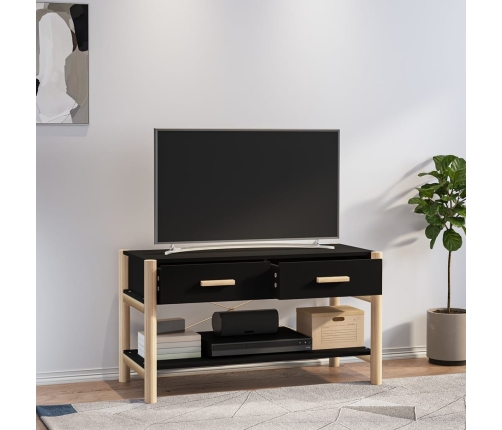 Mueble para TV madera contrachapada negro 82x38x45 cm