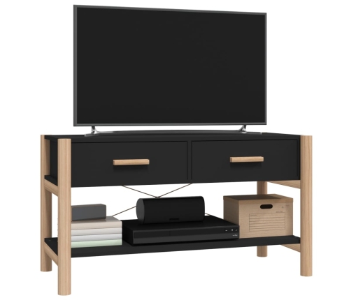 Mueble para TV madera contrachapada negro 82x38x45 cm