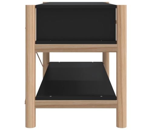 Mueble para TV madera contrachapada negro 82x38x45 cm