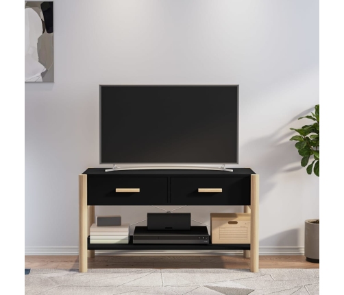 Mueble para TV madera contrachapada negro 82x38x45 cm