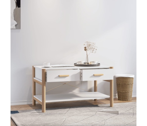 Mesa de centro madera contrachapada blanco 82x48x45 cm