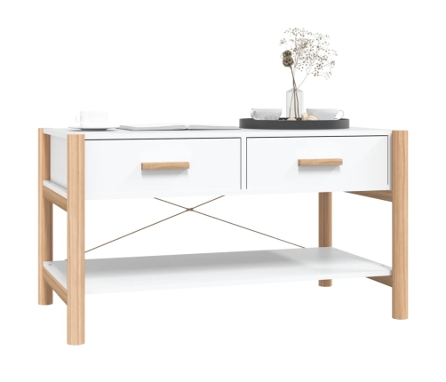 vidaXL Mesa de centro madera contrachapada blanco 82x48x45 cm